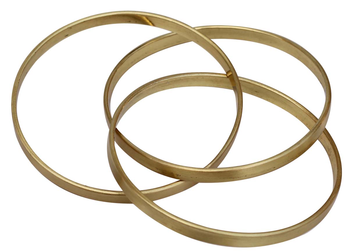 Wholesale Bracelets & Bangles – Set of 3 Bangles – Cast in Brass – Matte Brass Finish - Unique Fashionable Jewelry Collection for Women/Teens
